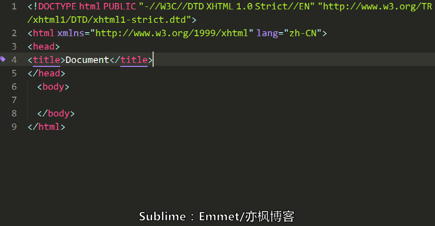 Sublime Text插件：Emmet快捷键介绍