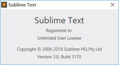 sublime text 3 Build 3170最近注册可用版
